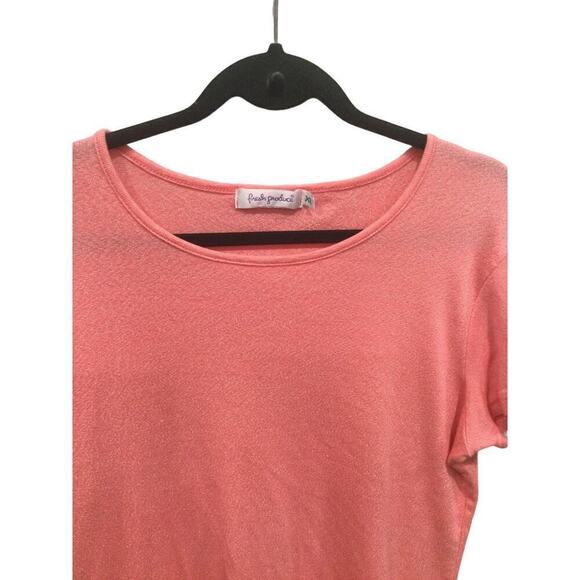 Fresh produce shirt womens XL pink stretchy metallic beachy lightweight barbie - Picture 2 of 9